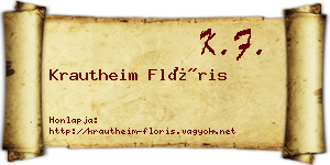 Krautheim Flóris névjegykártya